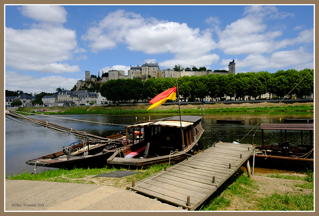 France; LoireValley, Chinon, RoyalFortress from river Vienne2